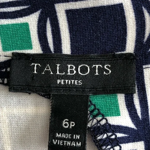 Talbots Geometric Print Sheath 3/4 Sleeve Petite Dress - Picture 5 of 6